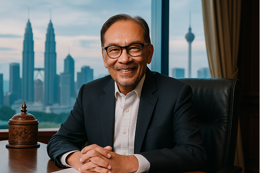 Anwar Ibrahim at office desk